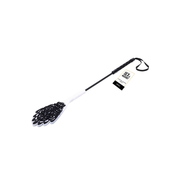 20 in Silicone Crop Whip - BDSM Impact Toy with Handle Black