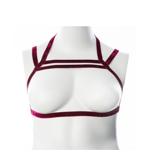 Raspberry Elastic Body Harness - One Size Fits Most (XS-XXL)