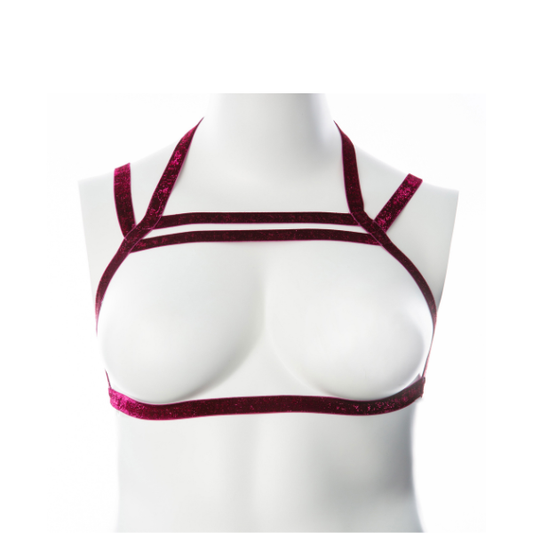 Raspberry Elastic Body Harness - One Size Fits Most (XS-XXL)