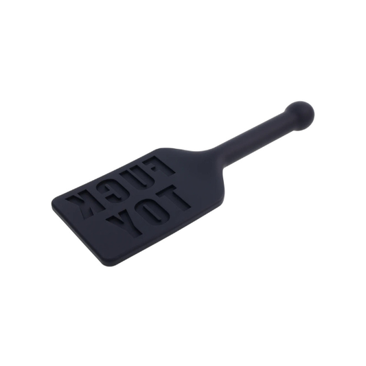 Silicone Paddle "FUCK TOY" Embossed - Black BDSM Spanker