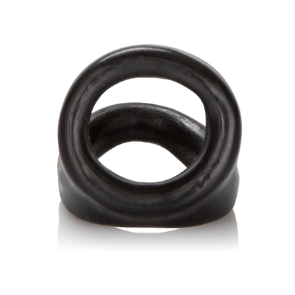 Dual Cock Ring with Scrotum Support - Black TPR
