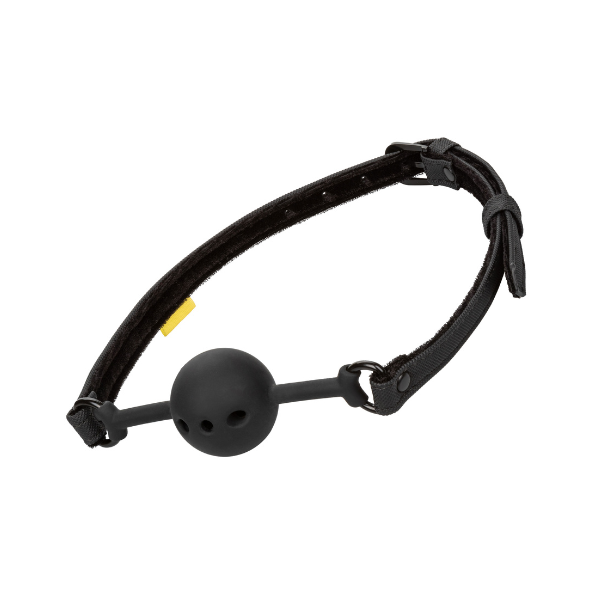 Breathable Silicone Ball Gag - Adjustable BDSM Gag with Padded Straps Black
