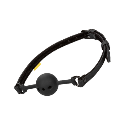 Breathable Silicone Ball Gag - Adjustable BDSM Gag with Padded Straps Black