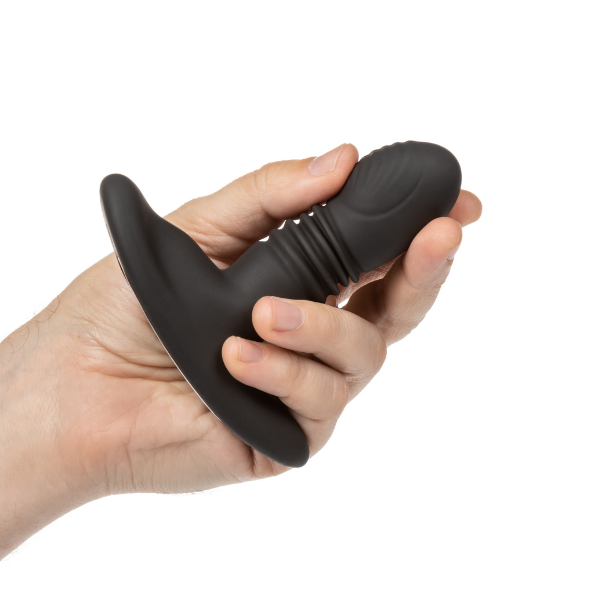 Rechargeable Thrusting Rotating Prostate Massager with 12 Modes - Black