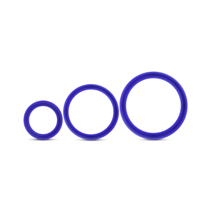 Indigo Glow Silicone Cock Rings Set - 3 Sizes Erection Enhancer