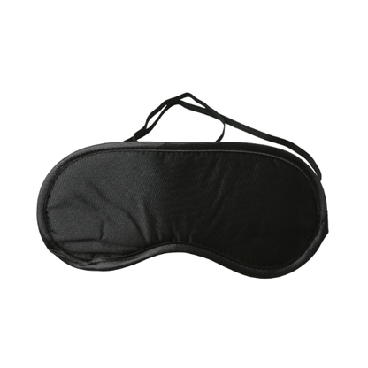 Satin Black Blindfold with Elastic Strap - Black