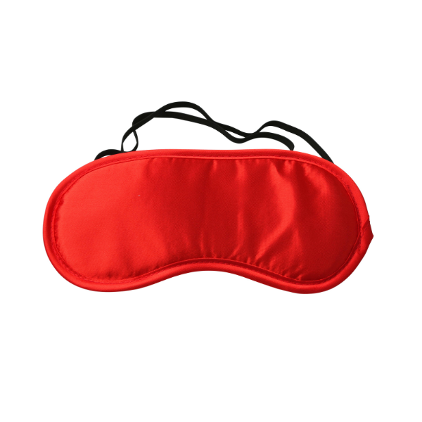 Satin Red Blindfold with Elastic Strap - Red