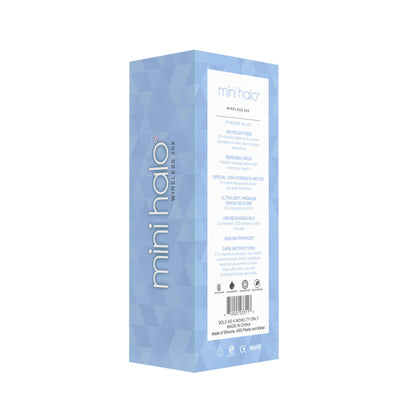 Halo Mini Wand Vibrator 20 Patterns Flexible Neck Waterproof Light Blue Rechargeable