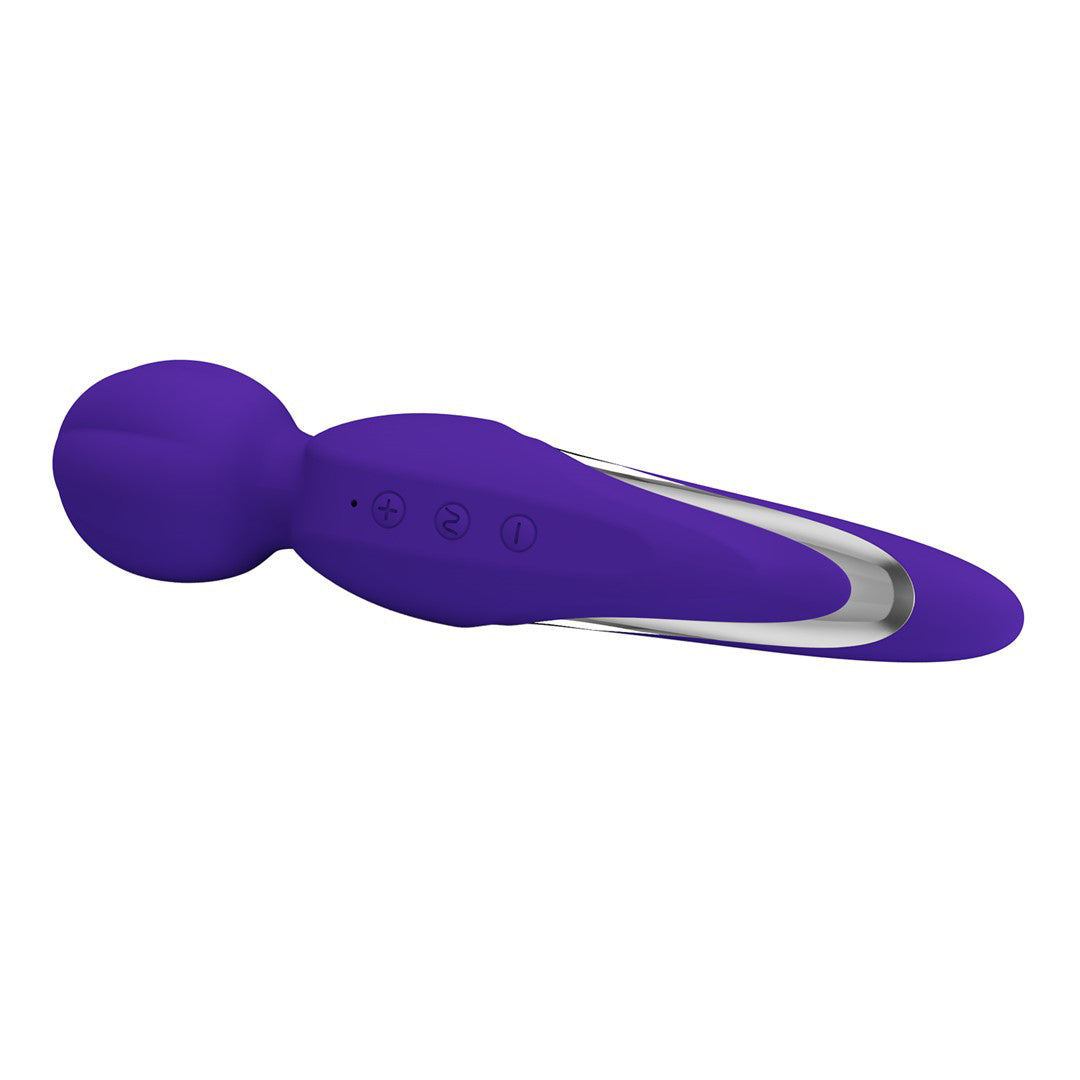 Violet Silicone Vibrator 35 Combinations Textured Head Waterproof USB Rechargeable