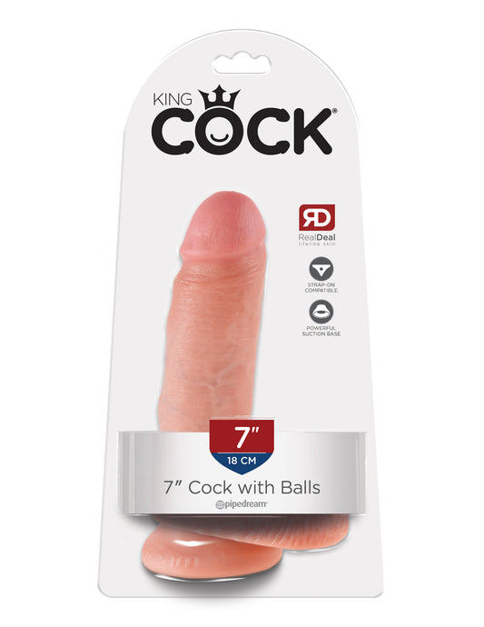 "King Cock 7-Inch Cock With Balls - Flesh PD5506-21"