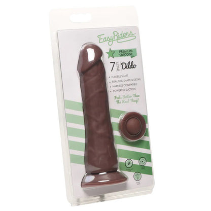 7 Inch Realistic Silicone Dildo with Suction Cup - Easy Riders Dark