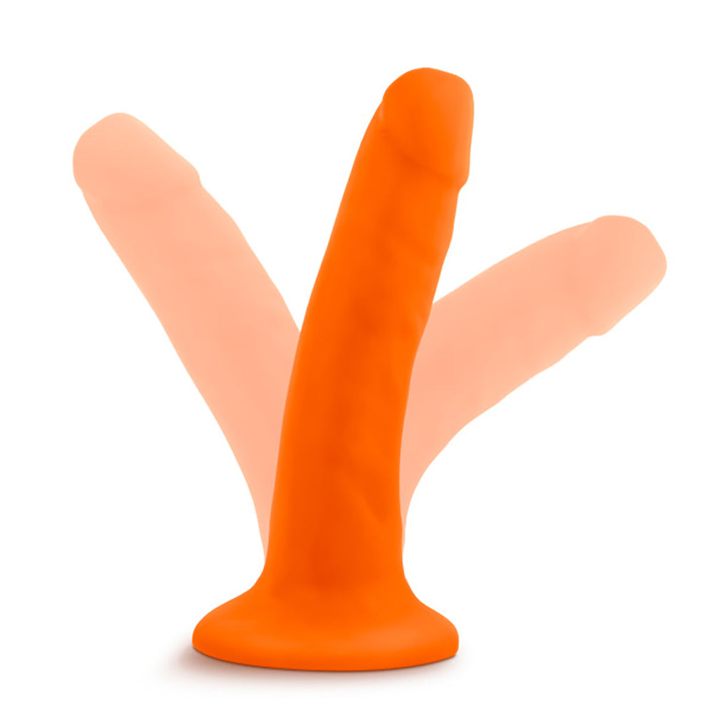 Neon Orange Dual Density Suction Cup Dildo 5.5" - Realistic Sensa Feel