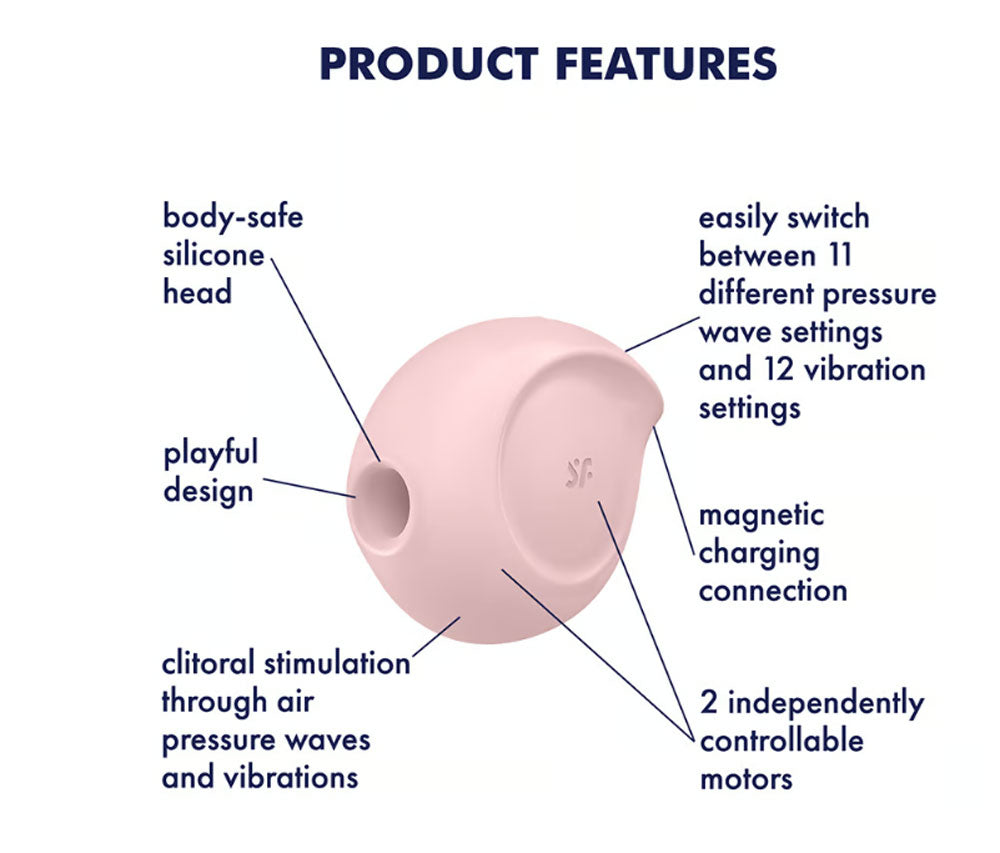 Satisfyer Sugar Rush Air Pulse Clitoral Vibrator + Vibration – Rose