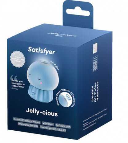Jelly-Clous Blue Air Pulse Clitoral Stimulator - Suction & Vibration Jellyfish Toy