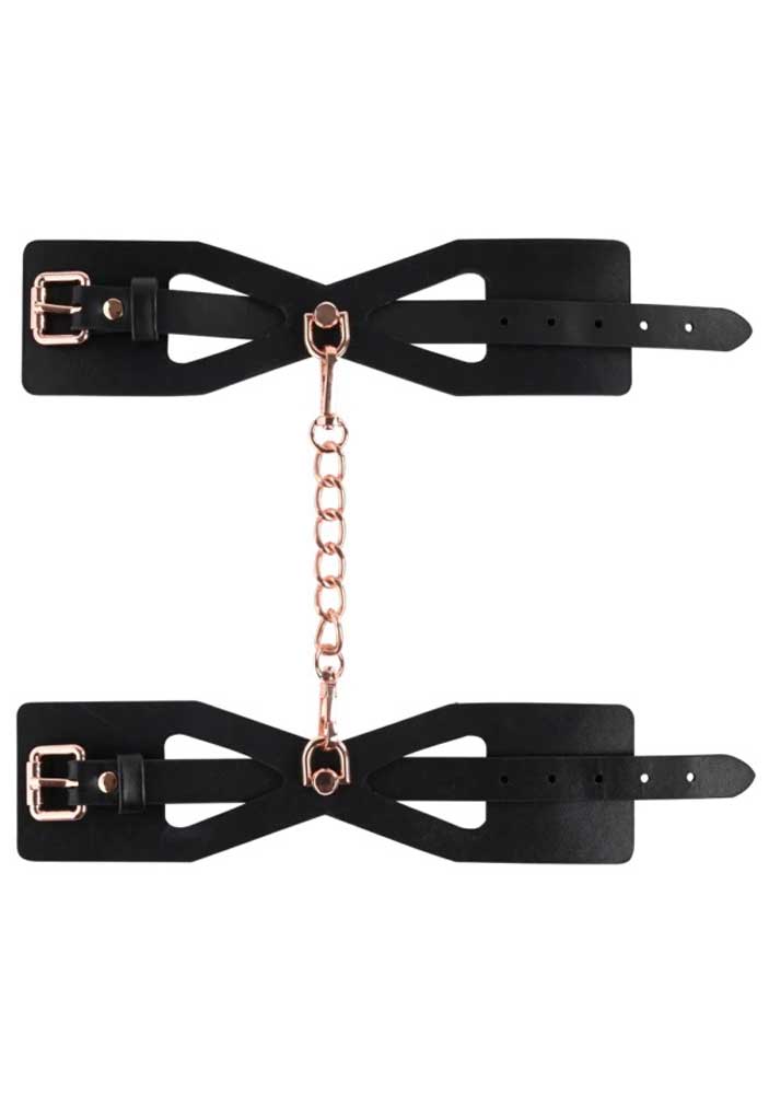 Brat Rose Gold Chain Handcuffs - Rose Gold/Black