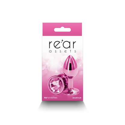 Small Pink Jeweled Butt Plug - Chrome Anal Plug for Beginners
