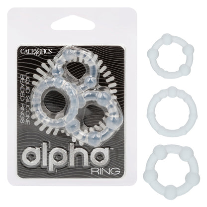Alpha Liquid Silicone Beaded Cock Rings Set - 3 Textured Sizes