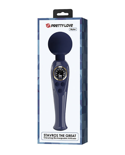 Vibrador de Varita 90 Combinaciones - Pantalla LED, Cuello Flexible y Carga USB- Azul