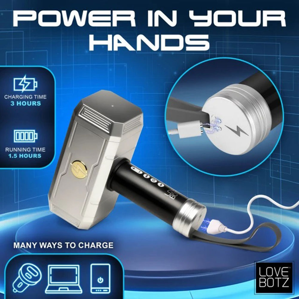 Lovebots Hammer Vibrating Suction Masturbator - 3 Vibration + 5 Suction Modes