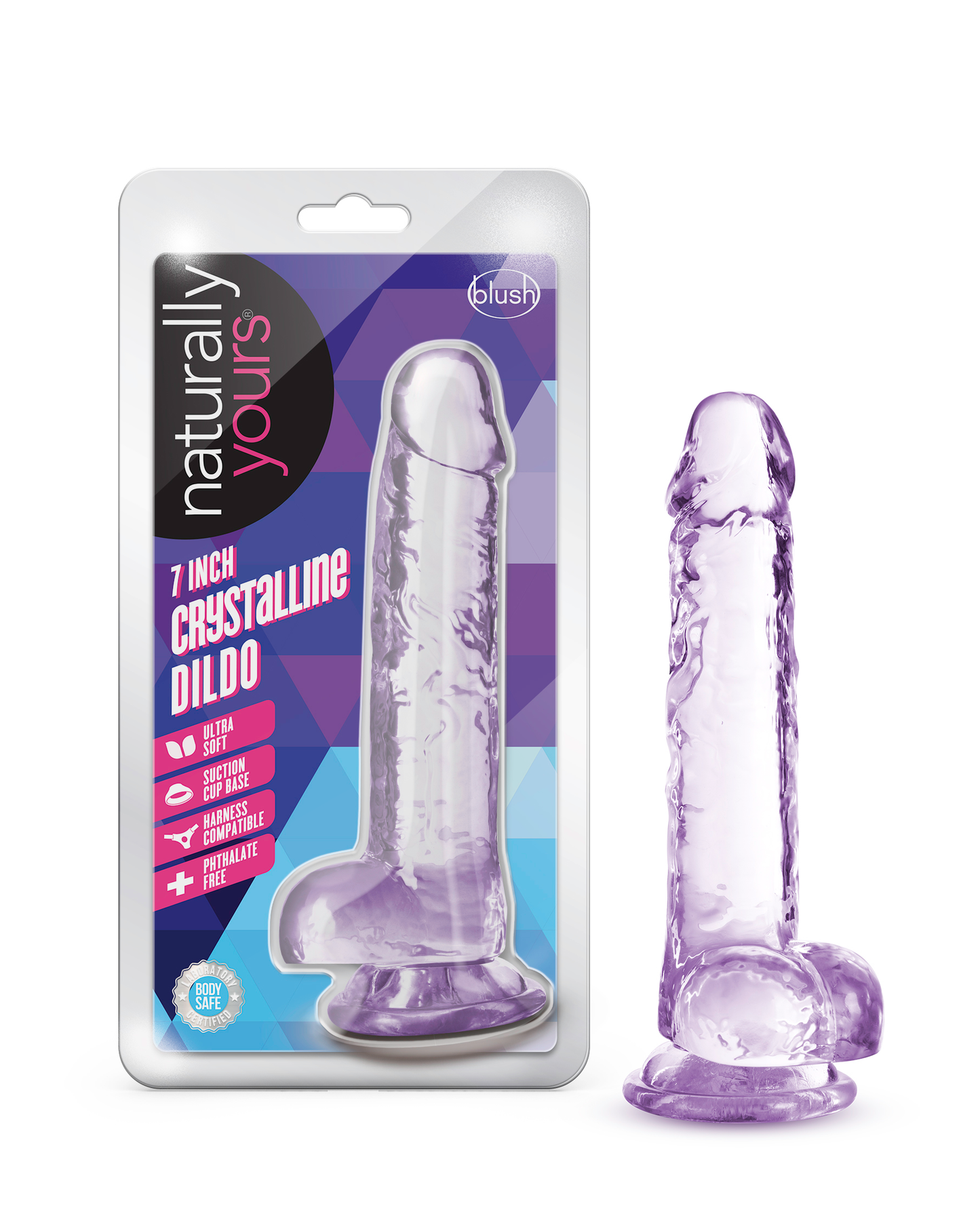Naturally Yours 7" Crystalline Realistic Suction Cup Dildo