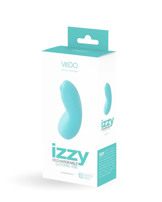 Izzy Rechargeable Clitoral Vibrator Turquoise - 10 Mode Pocket Clit Stimulator