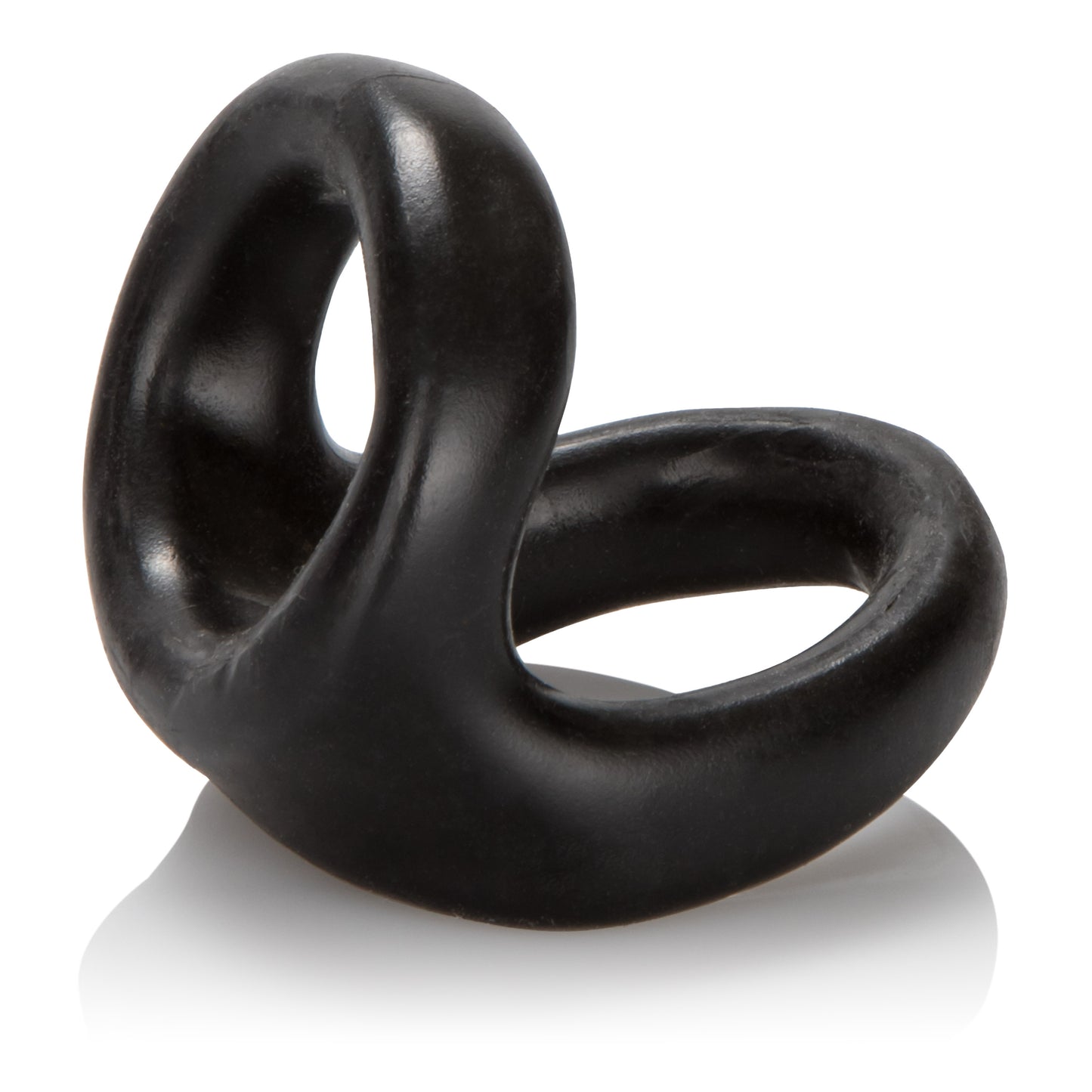 Dual Cock Ring with Scrotum Support - Black TPR