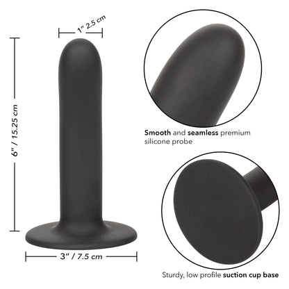 Boundless Smooth 6 Inch Silicone Suction Cup Dildo – Black