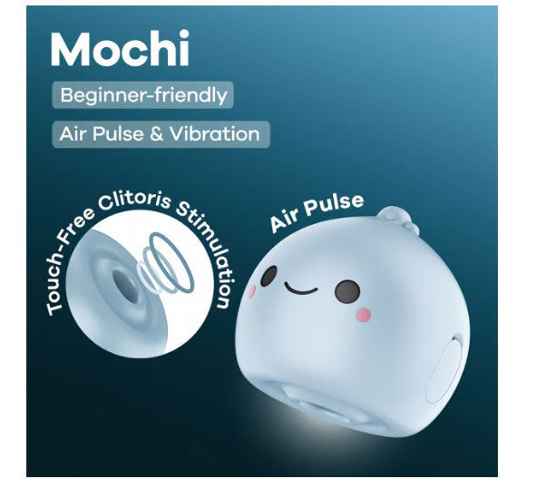 Mochi Frost Blue Air Pulse Clitoral Stimulator - Suction & Vibration Toy