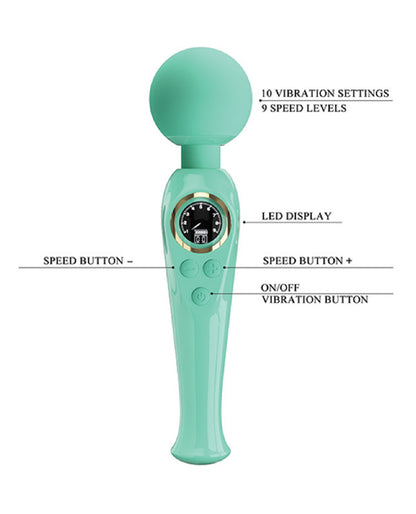 Stavros The Great Wand Vibrator 90 Combinations LED Display Rechargeable Turquoise