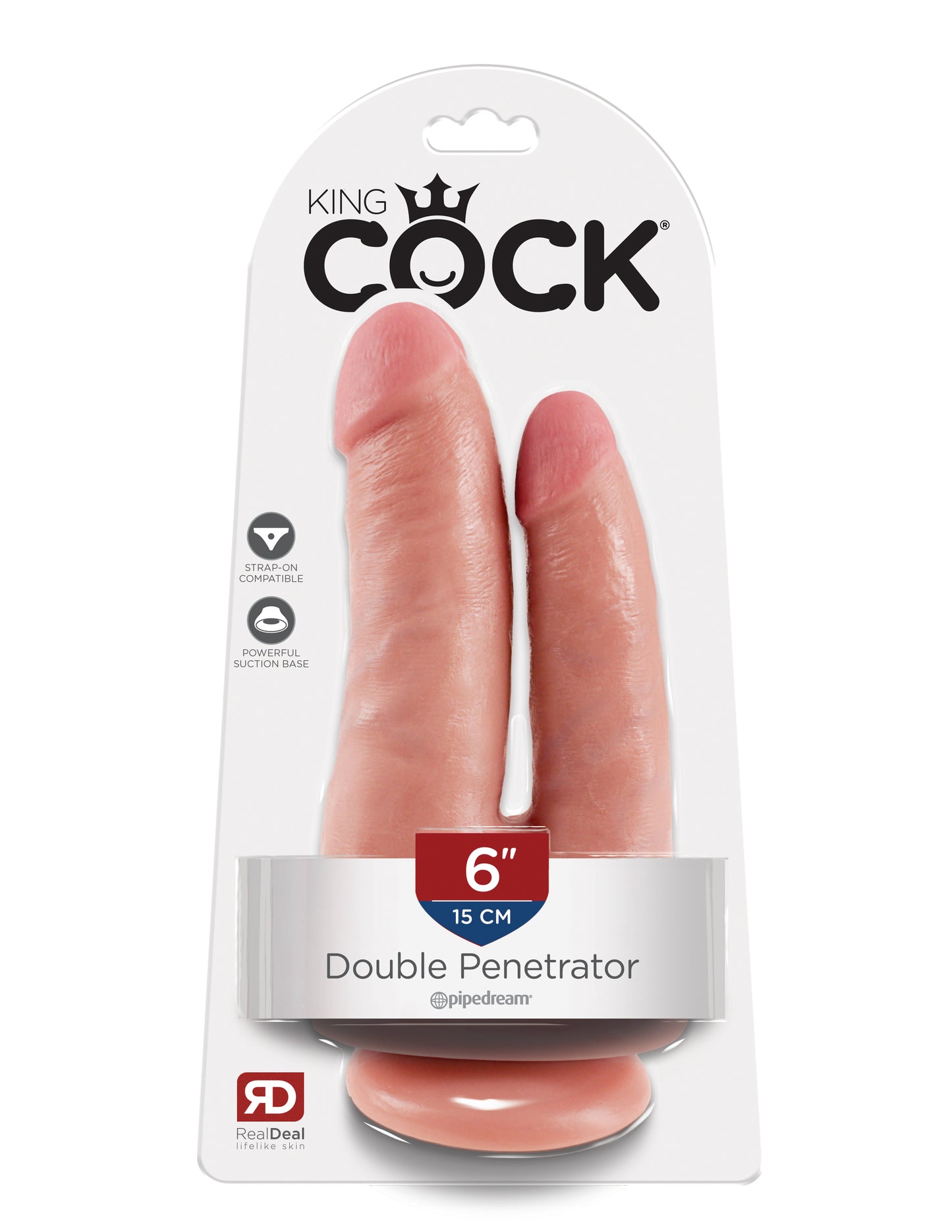 8 Inch Realistic Double Penetration Dildo - King Cock Tan