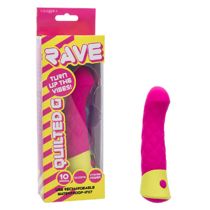 Rave Quilted G-Spot Vibrator Premium Silicone Rechargeable Waterproof
