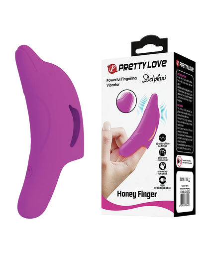 Dolphin Honey Finger Vibrator - Fuchsia Clitoral Stimulator