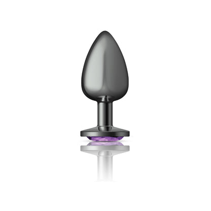 Large Purple Gem Metal Butt Plug - Jeweled Anal Plug Temperature Play