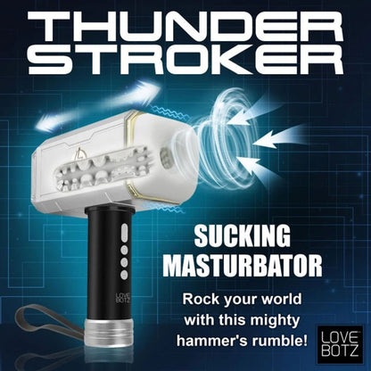 Lovebots Hammer Vibrating Suction Masturbator - 3 Vibration + 5 Suction Modes