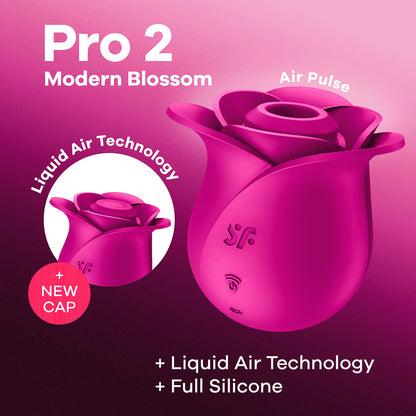 Satisfyer Pro 2 Blossom Liquid Air Pulse Clitoral Stimulator - Pink