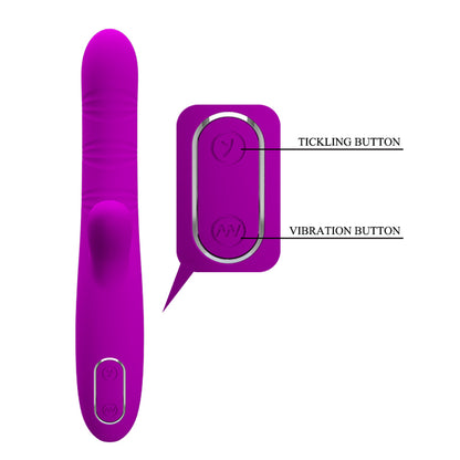 Rechargeable Rabbit Vibrator 12 Vibrations 4 Thrusting Modes – Purple