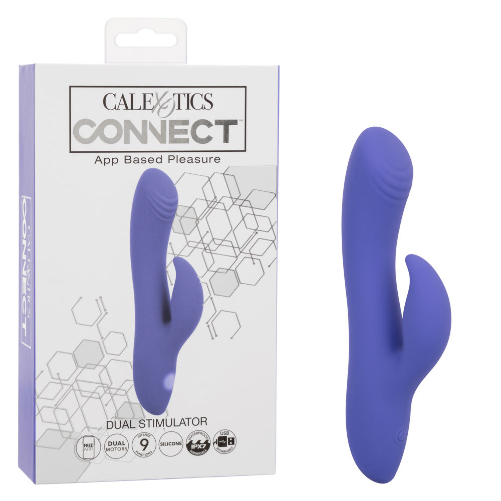 CalExotics Connect Dual Control App Rabbit Vibrator - Blue