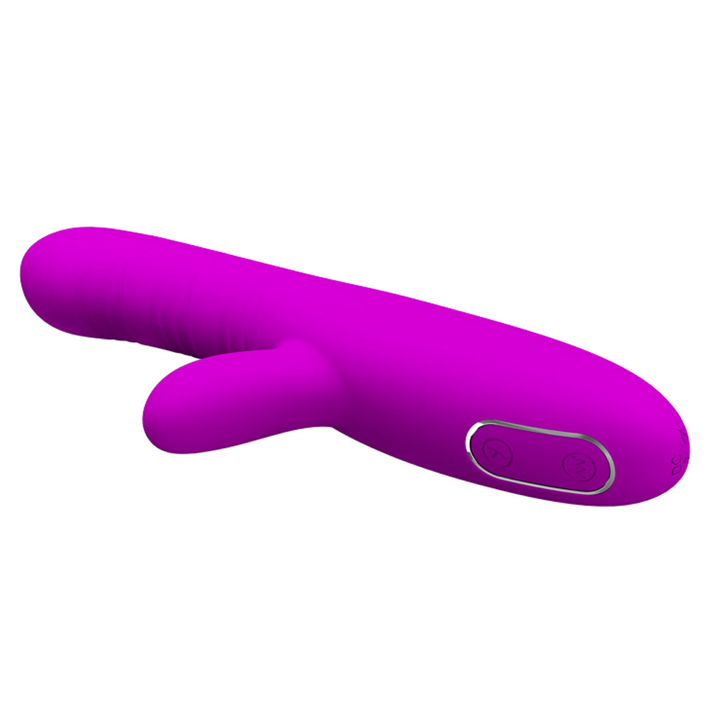 Rechargeable Rabbit Vibrator 12 Vibrations 4 Thrusting Modes – Purple