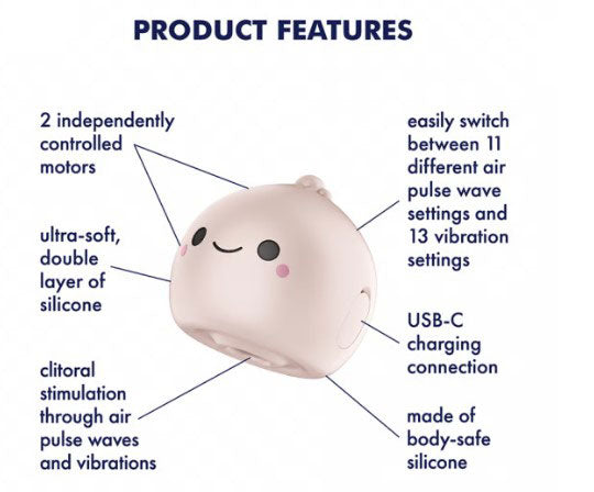 Mochi Beige Air Pulse Clitoral Stimulator - Suction & Vibration Toy