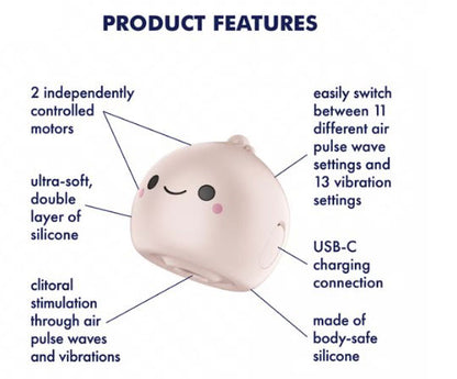 Mochi Beige Air Pulse Clitoral Stimulator - Suction & Vibration Toy