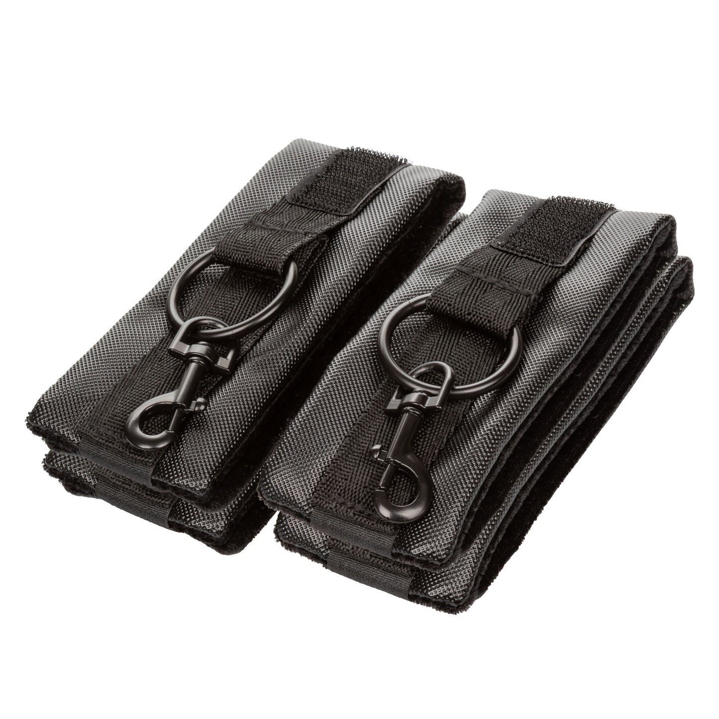 Hogtie BDSM Adjustable Padded Cuffs Set with Hog Tie Connector - Black