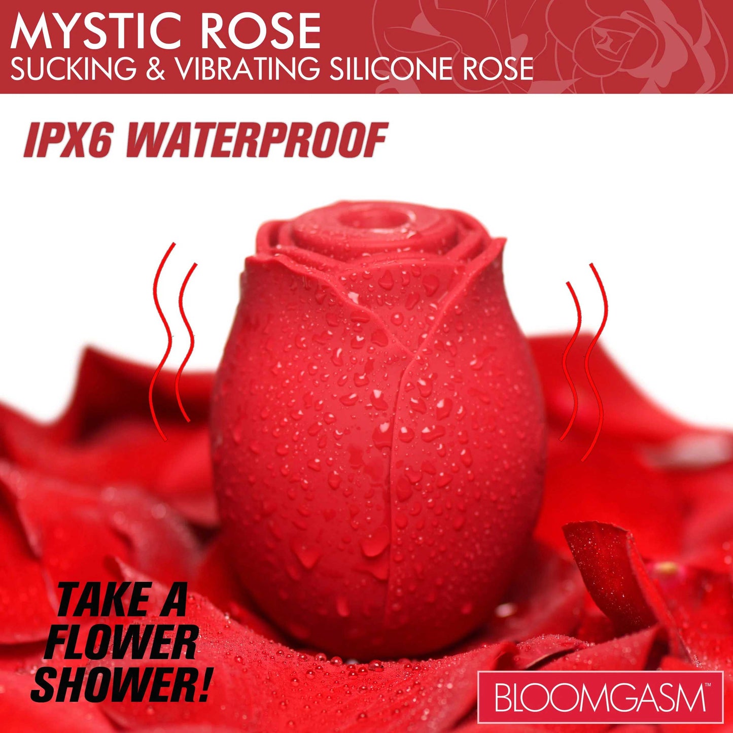 Mystic Rose Clitoral Suction & Vibration Stimulator - Red 10-Mode Rose Toy