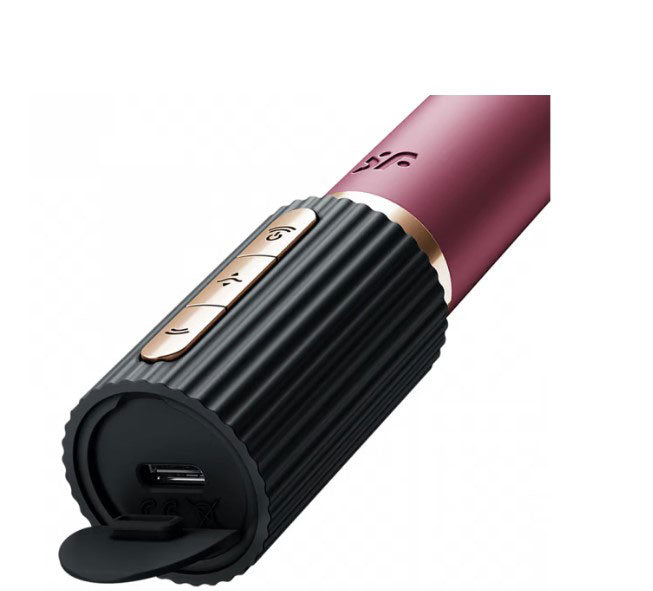 Deep Kiss Lipstick Air Pulse Clitoral Stimulator - Burgundy