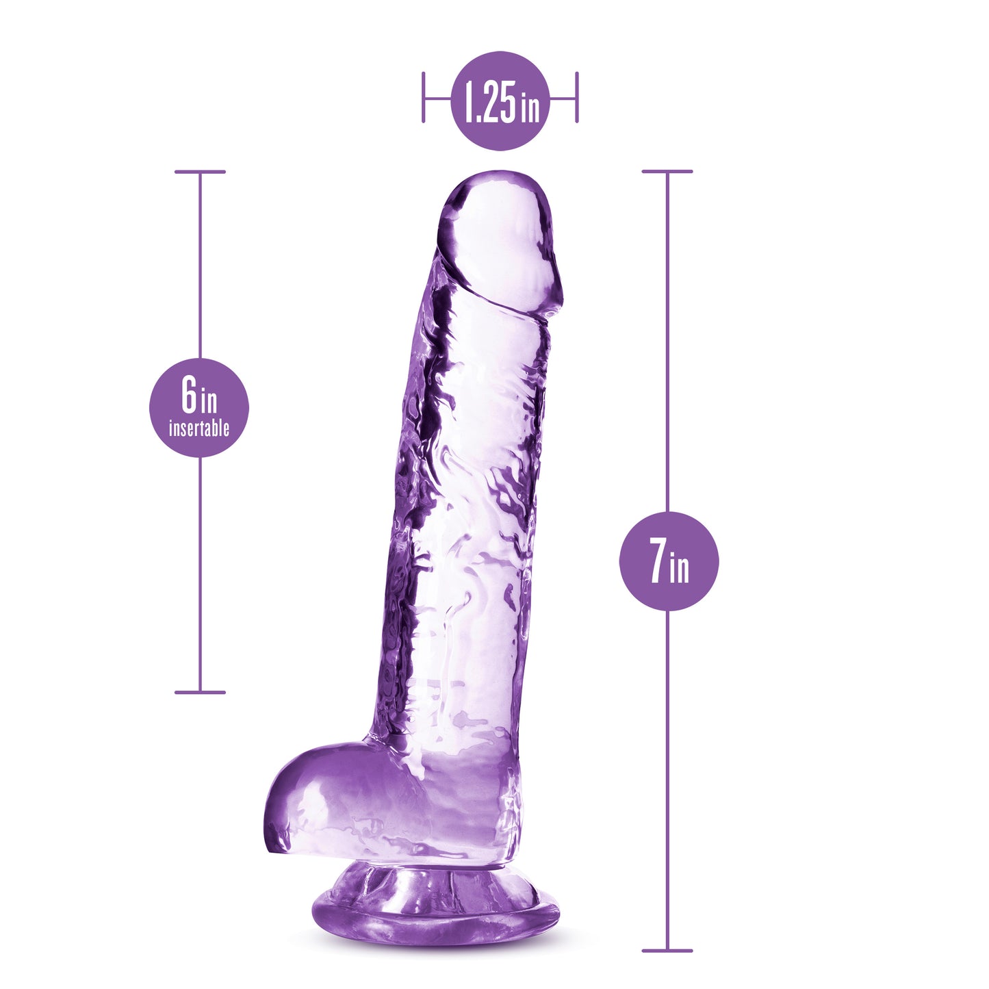 Naturally Yours 7" Crystalline Realistic Suction Cup Dildo