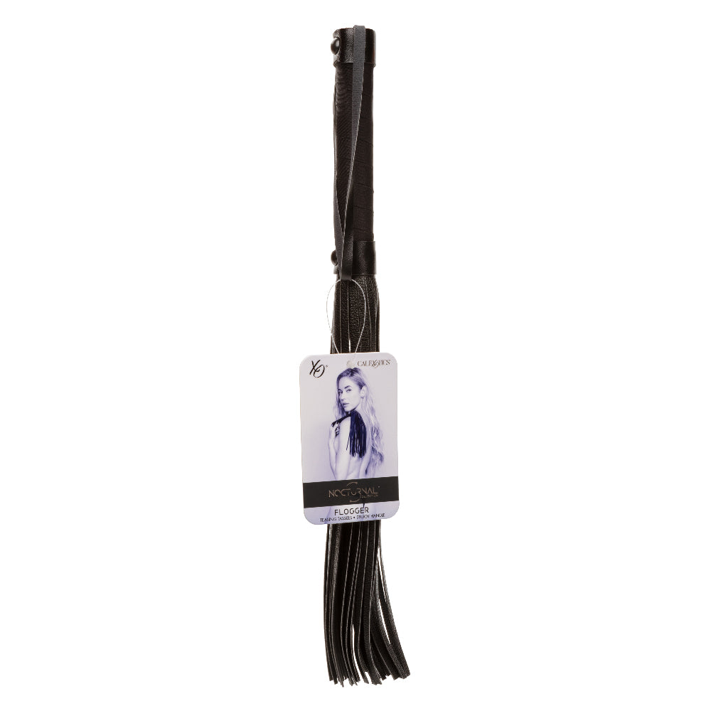 25.5" Suede Flogger Whip - Nocturnal Collection Black, Beginner-Friendly BDSM