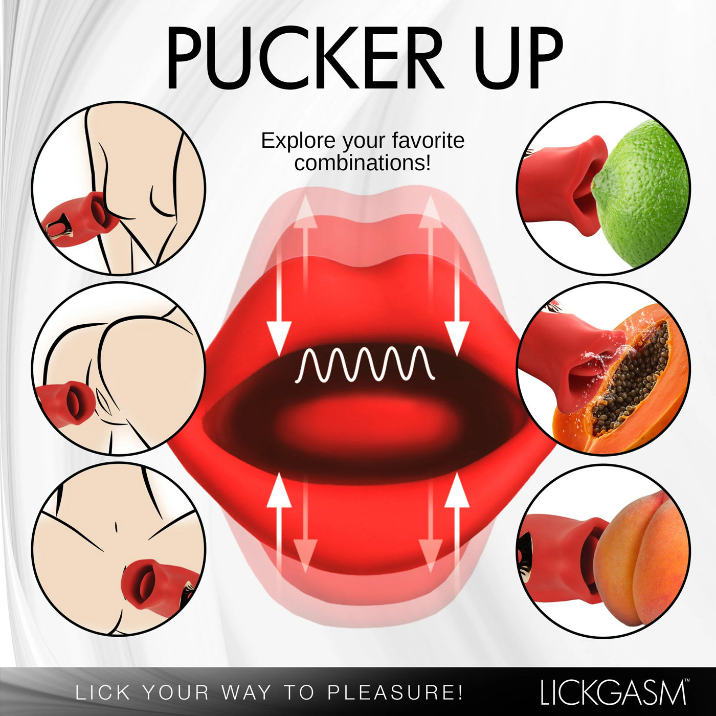 Lickgasm Kiss and Tell Clitoral Stimulator – Rechargeable Red Tongue Vibrator