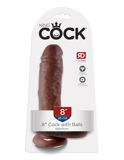 8 Inch Realistic Suction Cup Dildo - King Cock Tan