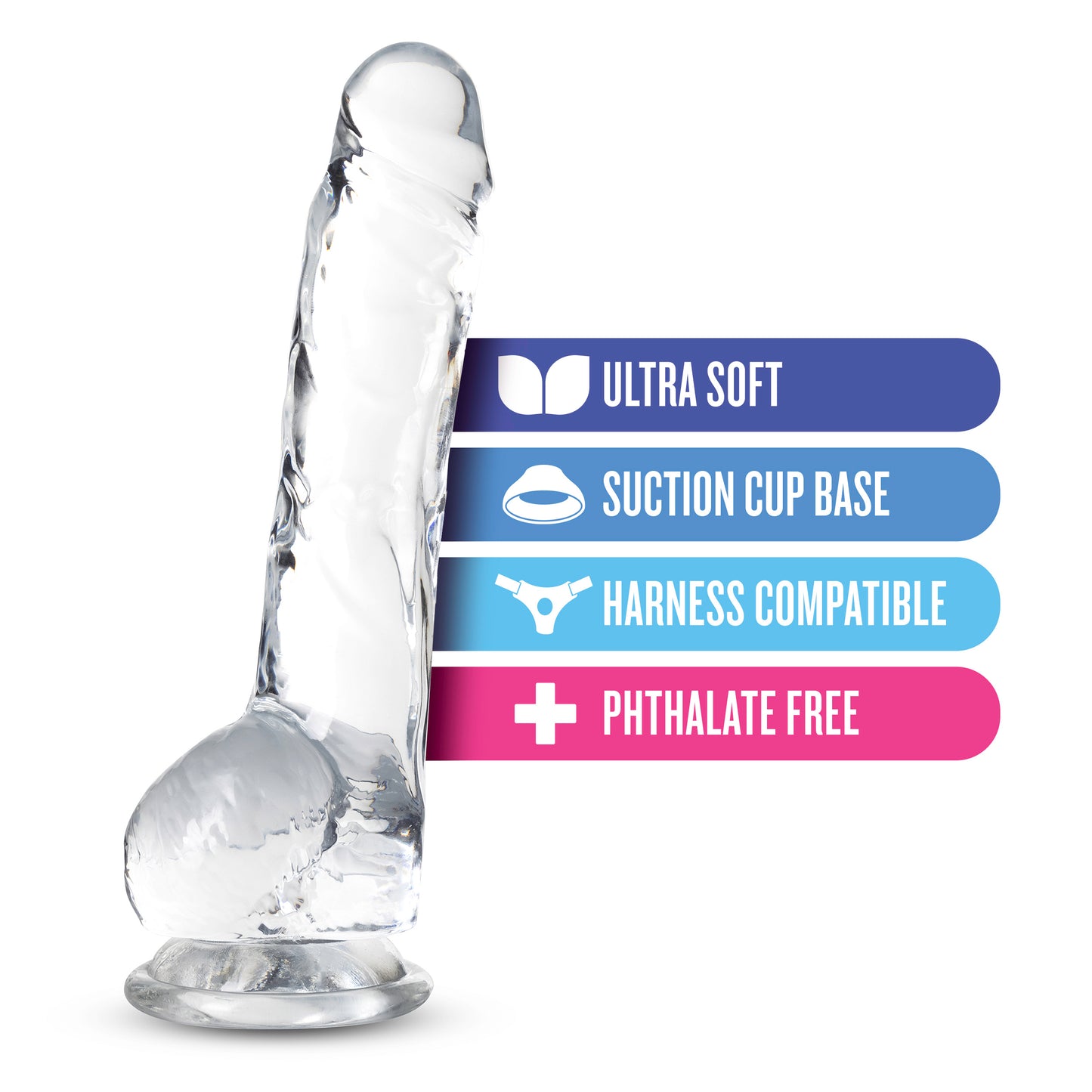 Naturally Yours 8" Crystalline Realistic Suction Cup Dildo