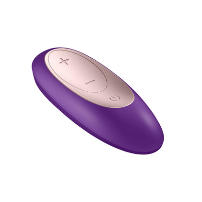 Double Plus Remote Vibrator - Purple Couples Wearable U-Shaped Toy