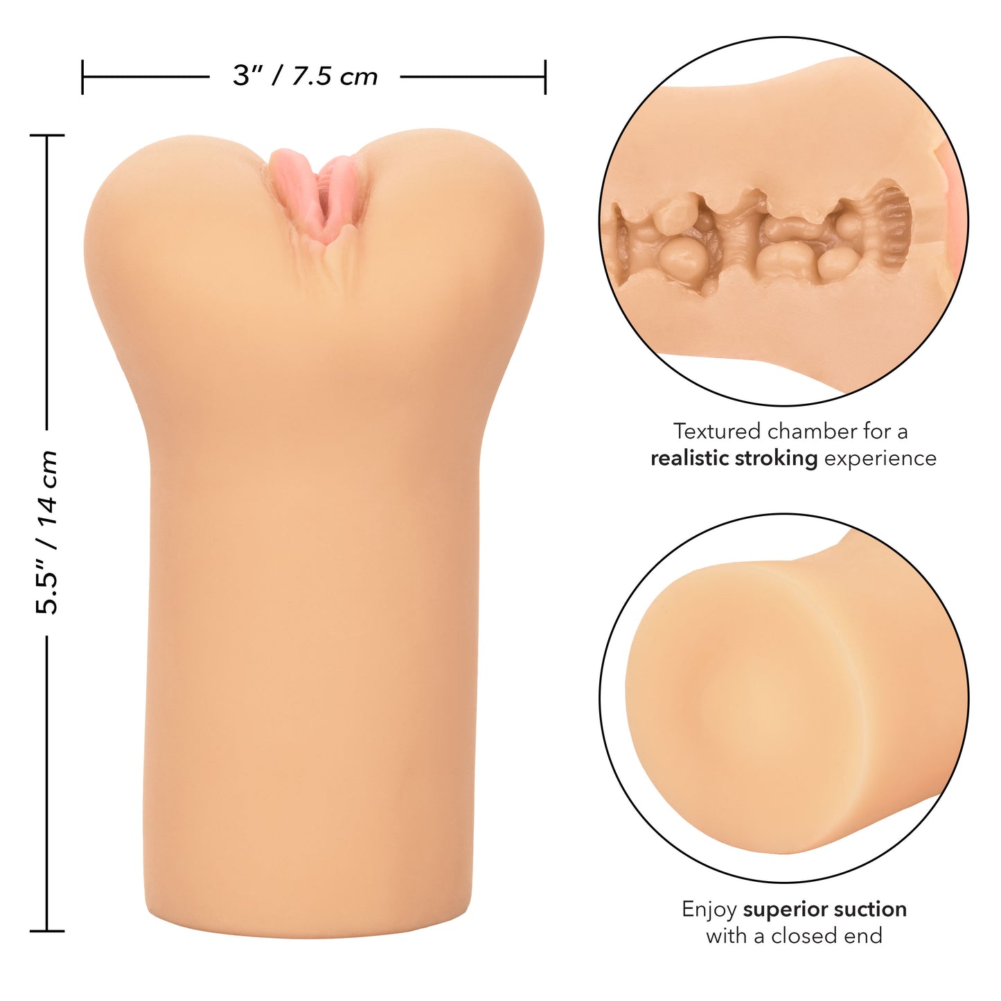 Cheap Thrills The Flight Attendant Male Masturbator - Realistic Pussy Stroker with Strong Suction